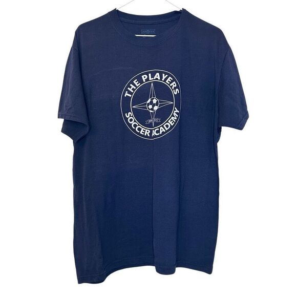 Jerzees Sport Crew Neck The Players Soccer Academy Short Sleeve Tee Navy Large - Picture 1 of 4